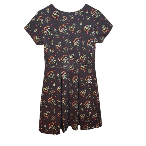 MATILDA JANE Brown Maja Ponte Short Sleeve Pleated Midi Dress Medium - Picture 3 of 4